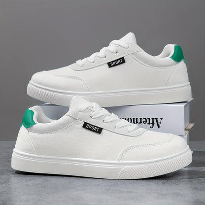 Women's White Low-Top Sneakers - Lightweight All-Season Round Toe Lace-Up Casual Shoes with Cushioned EVA Sole & Non-Slip Outsole Suitable for Outdoor Walking, Sports, Gym, Daily Wear - All-Terrain Comfortable White Sneakers, - ayq