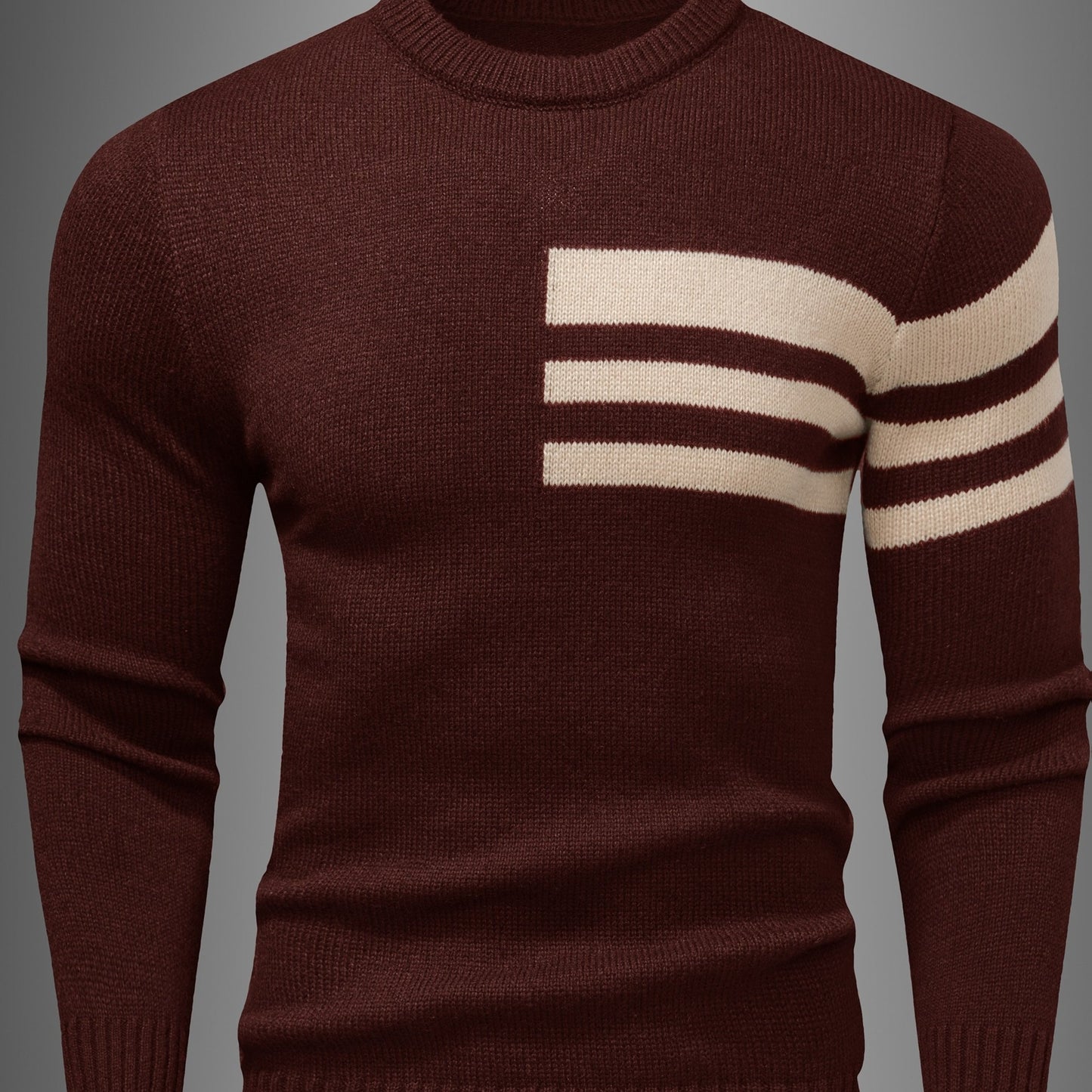 Տղամարդկանց նորաձև տրիկոտաժե սվիտեր կլոր վզնոցով - աստղաձև նախշերով