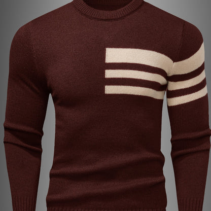 Տղամարդկանց նորաձև տրիկոտաժե սվիտեր կլոր վզնոցով - աստղաձև նախշերով