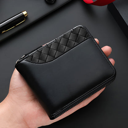 Luxury Faux Leather Wallet for Men | Crocodile Pattern, Embossed Top, Smooth Black, Zip Closure, Multiple Card Slots, Large Capacity, Stitched Design - Perfect Gift for Father, Husband, Brother