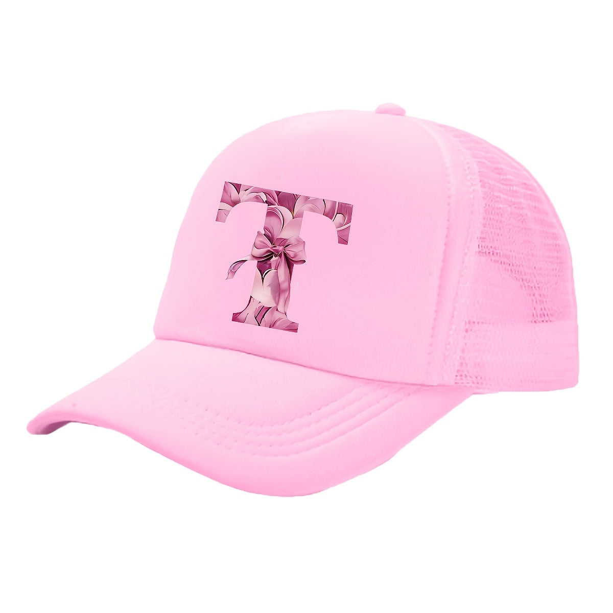 Kids Pink Mesh Bowknot Baseball Cap Breathable Lightweight