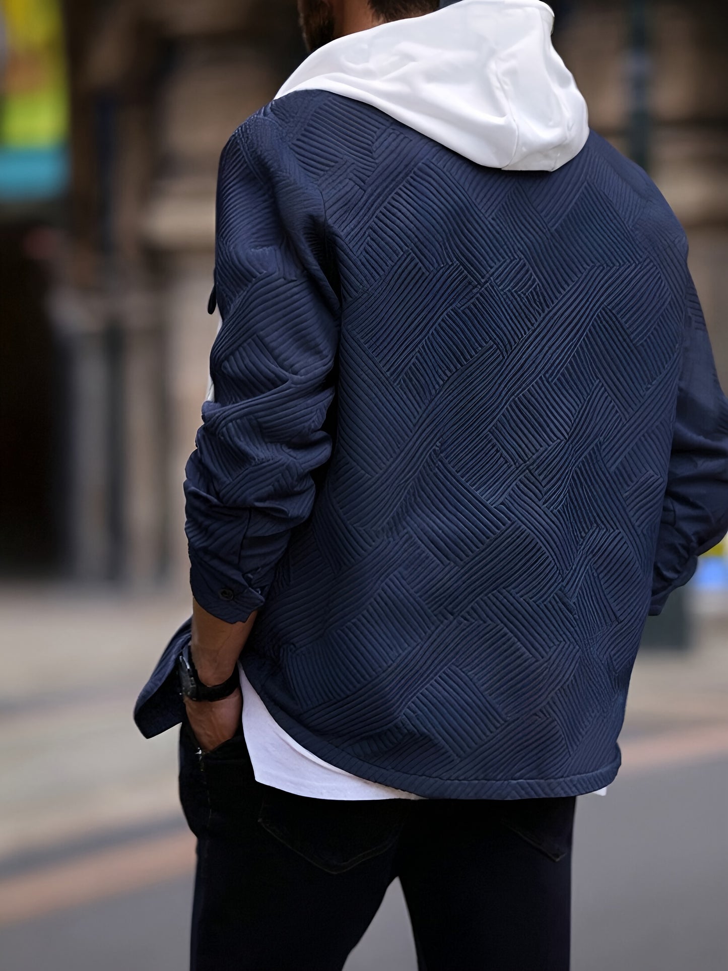 Տղամարդու առօրյա գլխարկով սվիտեր - միագույն երկար թևքով սվիտեր՝ կոճակներով առջևի մասով, սովորական չափսի աշնանային ձմեռային վերնազգեստ ամենօրյա զբոսանքների համար, սվիտեր-բաճկոն, դիմացկուն գործվածք, տրիկոտաժե