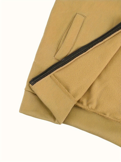 Տղամարդկանց աշնանային և ձմեռային կայծակաճարմանդով սվիտեր՝ հակադիր գույների, ուսաթևերով վերնաշապիկով