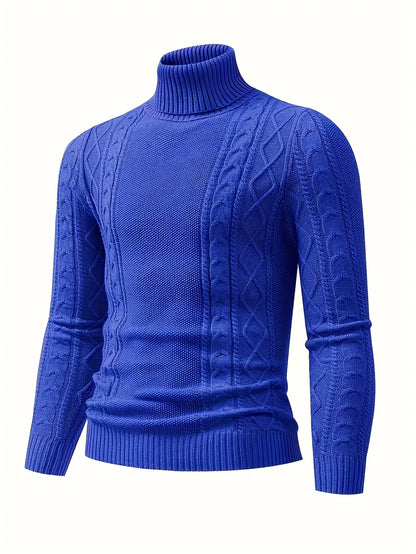 2024 New Cross-Border Men'S Plaid Knit Pullover Sweater (Men'S Warm Top)