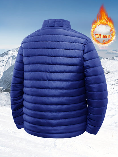 Men's Quilted Stand Collar Jacket for Autumn Winter