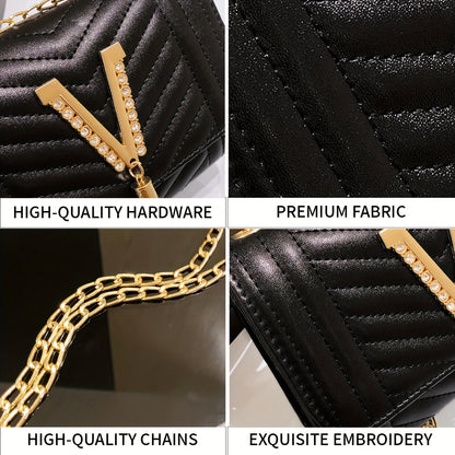 Կանացի կրծկալով պայուսակ, փայլուն քարերով կարված դրամապանակ՝ ամենօրյա օգտագործման համար