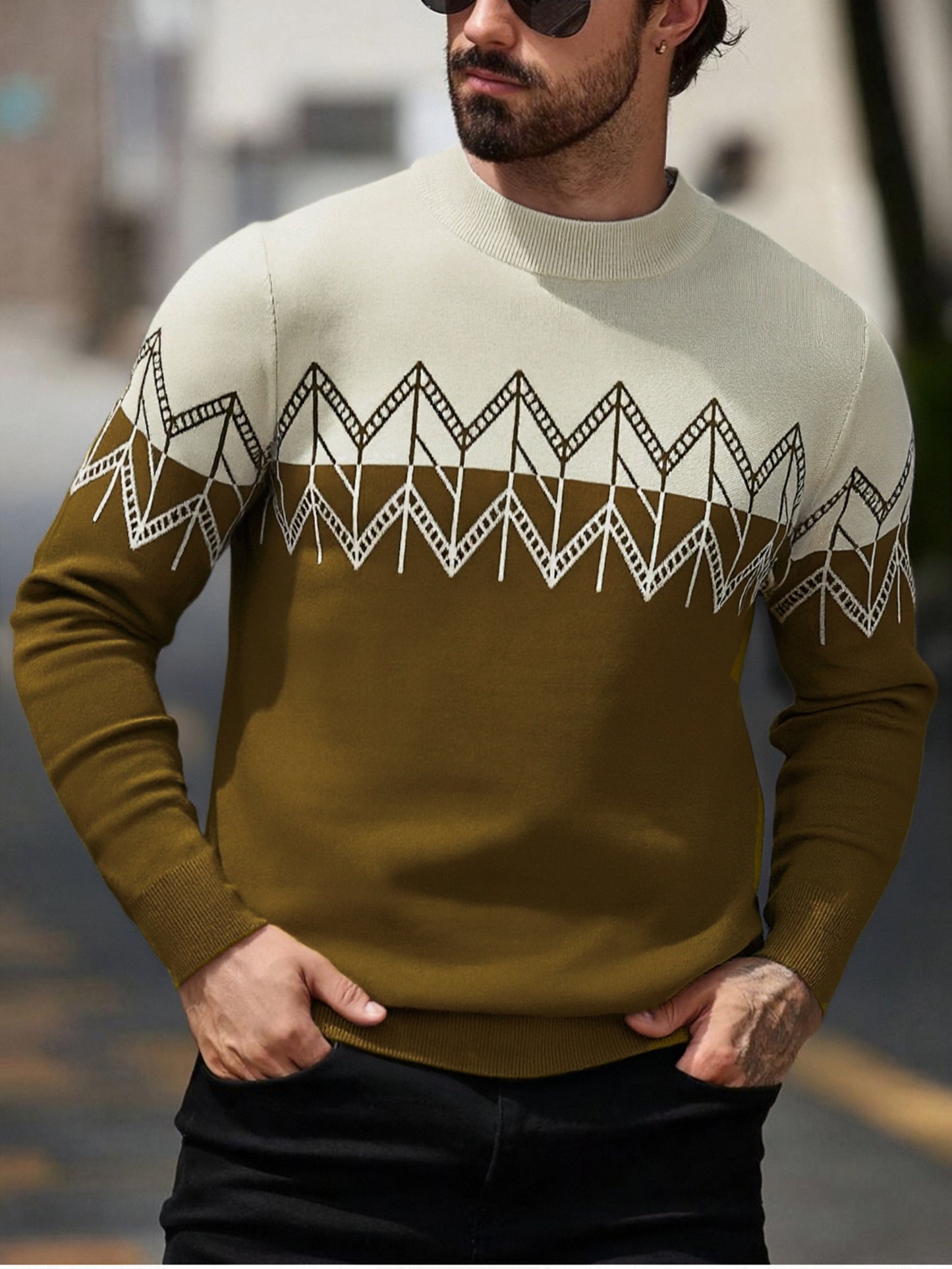 Men's Autumn/Winter Sweater, Men's Pullover Knit Sweater, Men's Winter Long Sleeve Sweater, Men's Winter Clothing, Men's Sweater, Christmas Sweater, Men's Christmas Sweater, Winter Men's Apparel, New Year's Apparel, Men's Aut