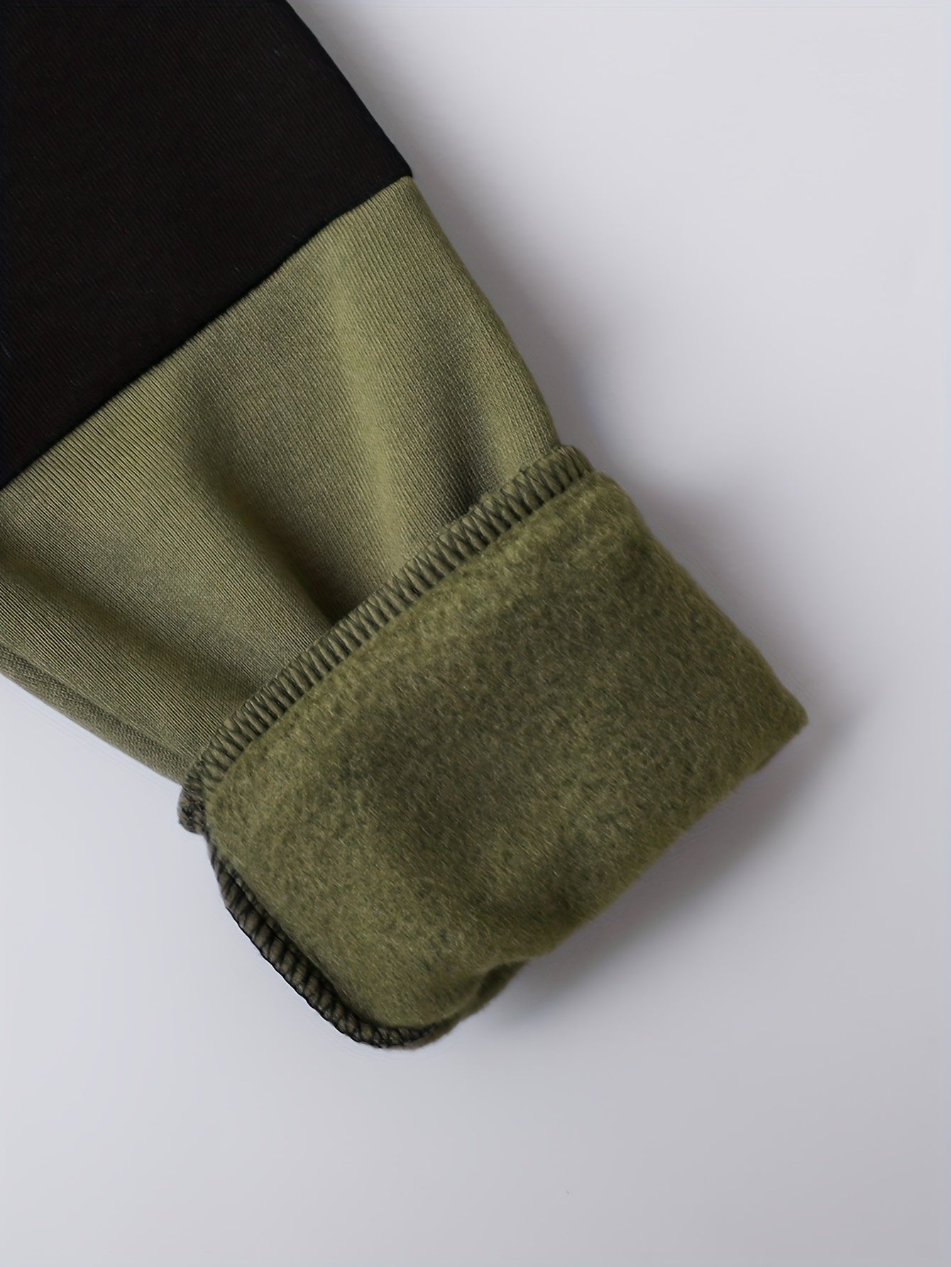 2pcs Boys' Autumn/Winter Fleece-Lined Hooded Zip-Up Jacket and Pants Set with Bird Print, Simple Color Block Design with Pockets, Fashionable Sporty Outfit for Outdoor Activities and Daily Wear, 100% Polyester Knit Stretch Fa