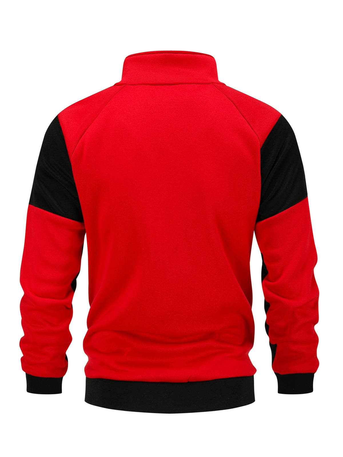 Men's Slim Fit Color Block Zip-Up Jacket with Stand Collar