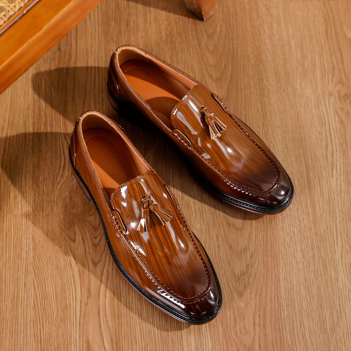 Men's Tassel Slip-On Loafers Pointed Toe Casual Dress Shoes