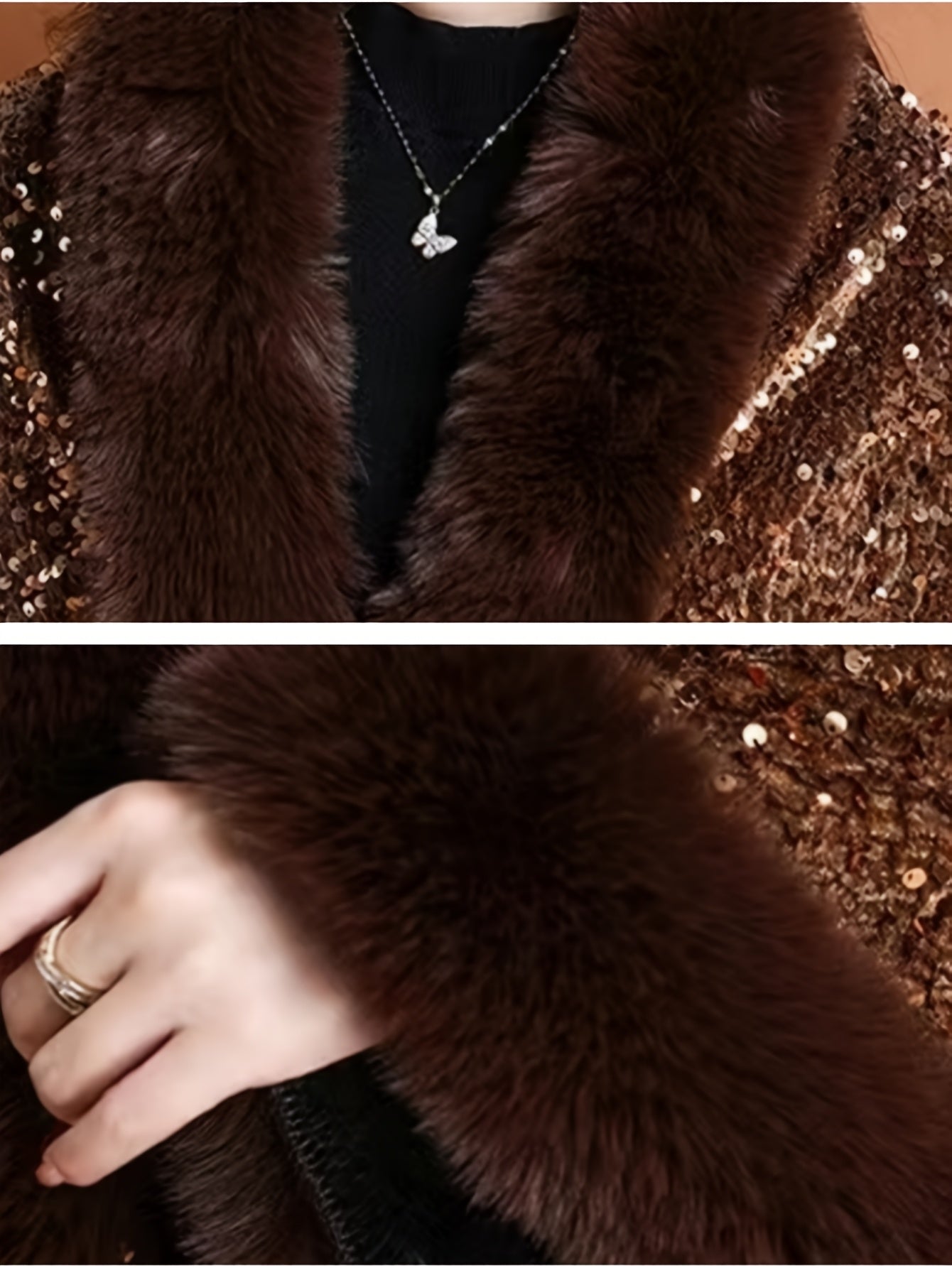 Մեծ չափսի կանացի էլեգանտ շալ-թիկնոց-պոնչո - շքեղ շագանակագույն թիկնոց՝ փայլուն հմայքով, խիտ ձմեռային վերարկու երեկույթների, պաշտոնական միջոցառումների համար՝ չձգվող գործվածք, հեշտ խնամվող էլեգանտ փաթաթան ամենօրյա հատուկ առիթների համար, երեկույթի հագուստ, C