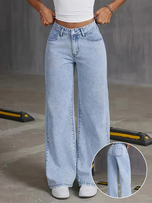Women's Fashion Comfortable High-stretch Slim Straight Jeans, Snowflake Wash Jeans All Seasons