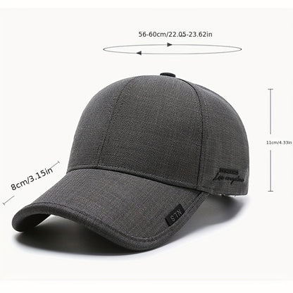 1pc Black Gray Summer Breathable Men Baseball Cap For Outdoor Sports
