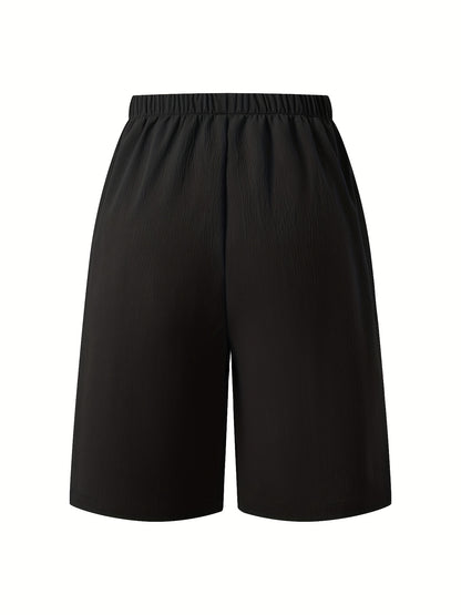 Women's Vacation Shorts Solid Color Polyester Lightweight