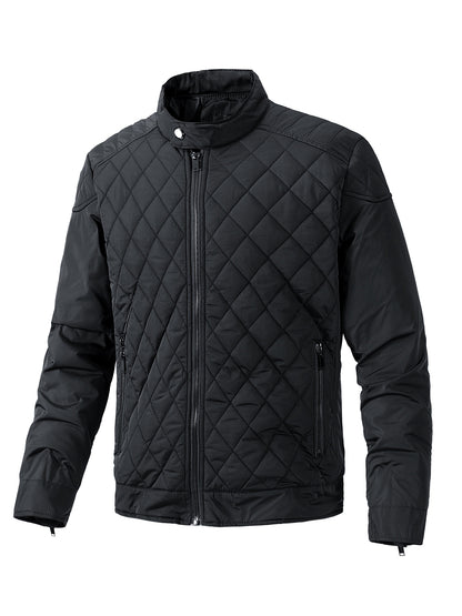 Men's Lightweight Padded Jacket with Stand Collar - Slim Fit