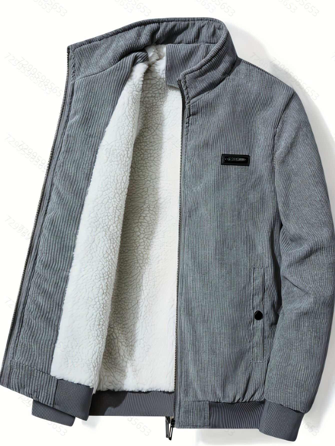 Men's Corduroy Jacket Olive Green - Retro Loose-Fit Full-Zip Winter Coat with Stand Collar & Zippered Pockets, Machine Washable Corduroy Outer (No) for Casual & Formal Wear - Autumn/Winter Outerwear, Womens Coats And Jackets,