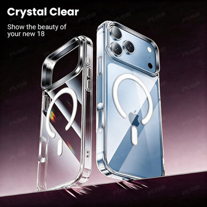 Transparent Magnetic Wireless Charging Phone Case for iPhone 13-18 Pro