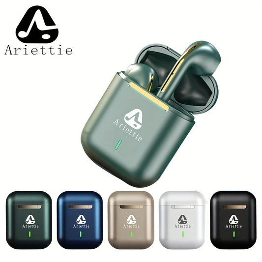 Ariettie J18 TWS անլար ականջակալներ - Ջրակայուն, ակտիվ աղմուկը չեղարկող անլար ականջակալներ, հպման կառավարում, Type-C Jack, բջջային հեռախոսների համար, իդեալական խաղերի համար, վերալիցքավորվող 300 mAh մարտկոց, դինամիկ խոսափողով, բաց ականջակալով