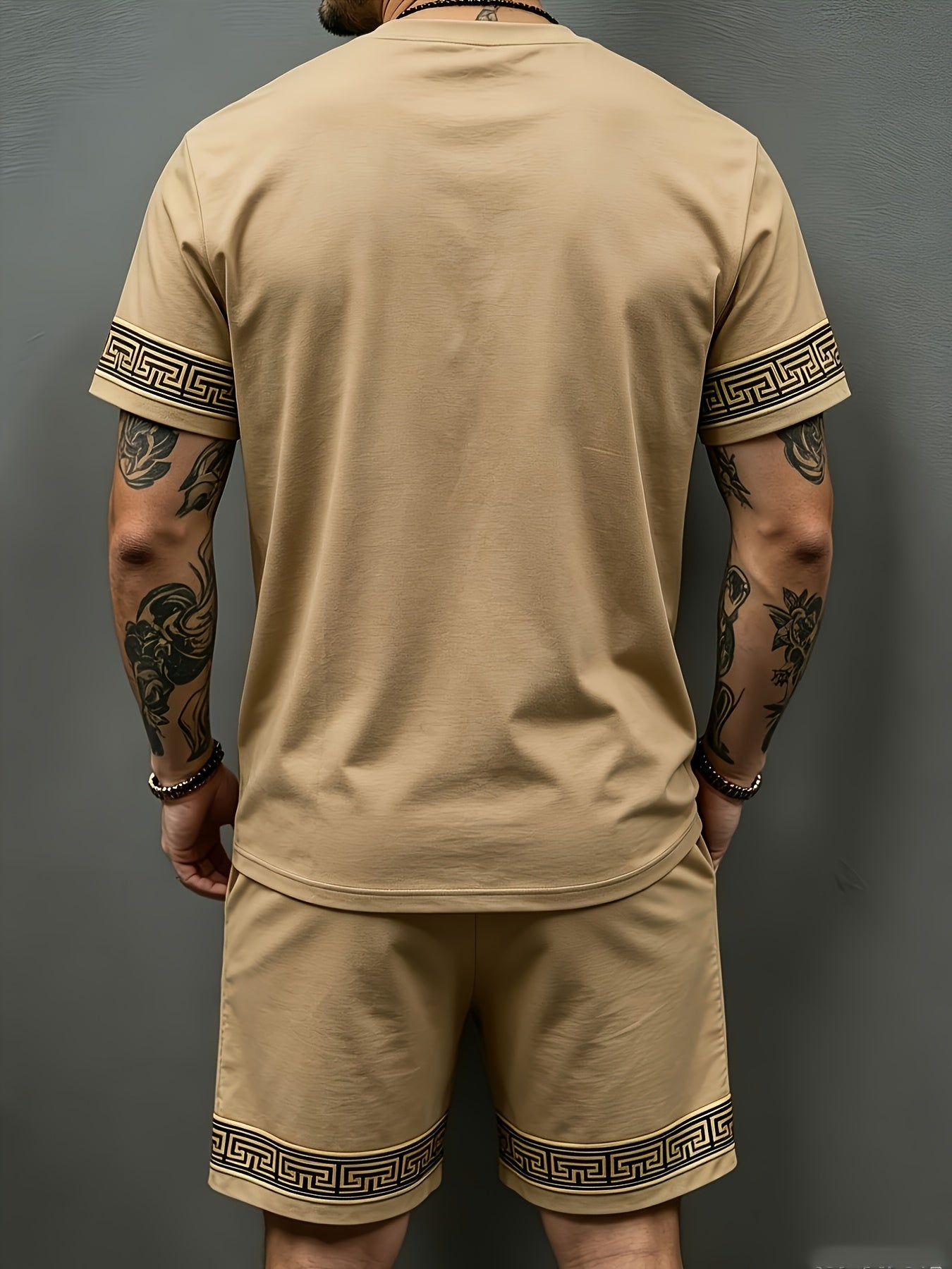 Men's Casual Summer Crew Neck Short Sleeve and Shorts Set