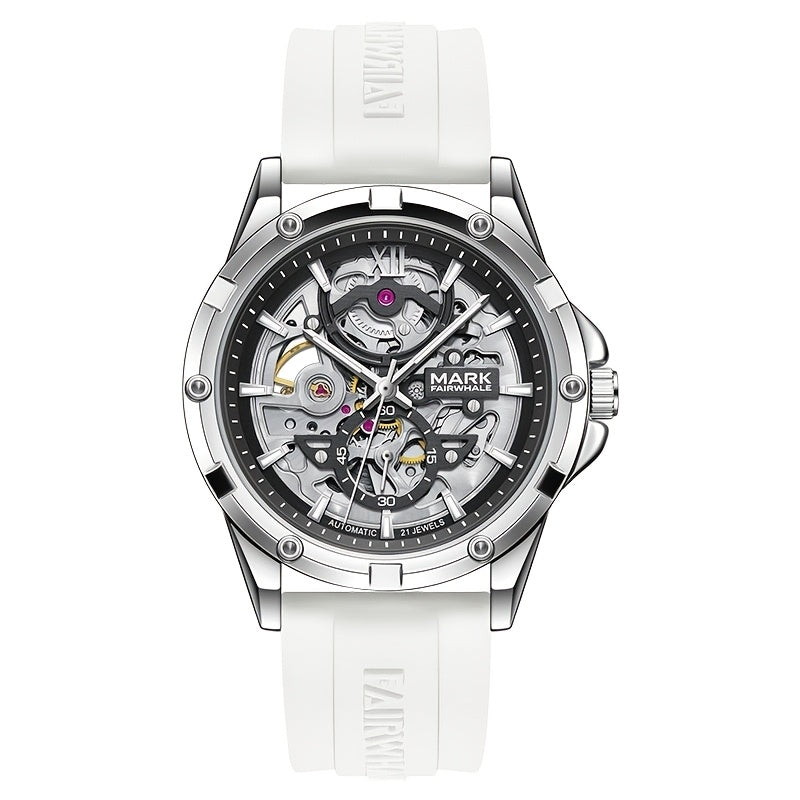 Men’s Mechanical Hollow Skeleton Watch Stainless Steel Business Style