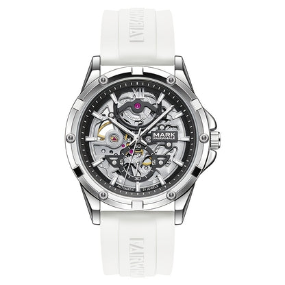 Men’s Mechanical Hollow Skeleton Watch Stainless Steel Business Style
