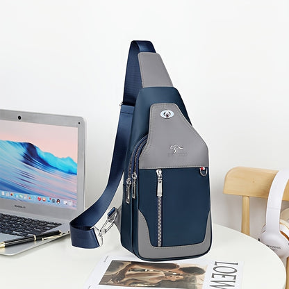 SelectMen'S Large Capacity Motorcycle Bag - Trendy Crossbody Shoulder Bag with Multiple Pockets, Casual Oxford Style, Hand Washable, Ideal for Daily Commute, Everyday Commute Bag Casual Style Bag Zippered Closure