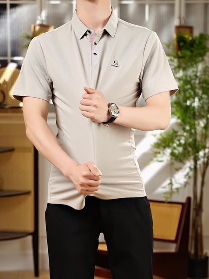 Men'S Summer Short-Sleeve Polo Shirt, Versatile T-Shirt Suitable for Everyday Wear - ayq