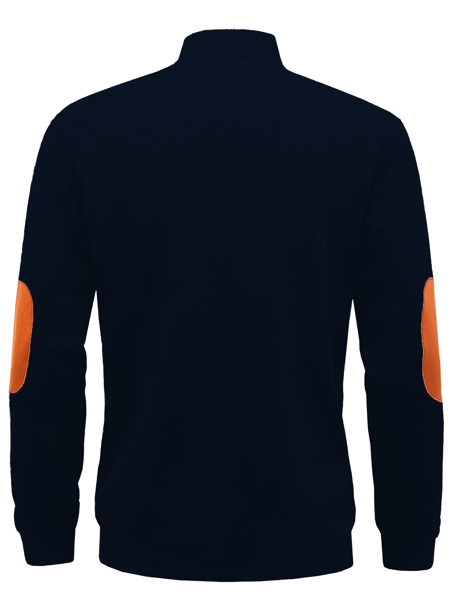 Men's Beige & Orange Contrast Full-Zip Jacket - Winter Warmth Loose-Fit Tailored Coat with Stand Collar, Zippered Pockets & Full-Zip Closure, Machine Washable Casual Outerwear for Men (Beige/Orange) - Ideal for Fall and Winte