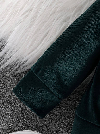 Girls' Long Pants Set, Burgundy Hooded Sweatshirt & Sweatpants, New Autumn Winter Warm Pullover Top, Fabric Two-Piece Set, Princess English Letter Embroidery with Pockets, Festive Holiday Outfit for Baby Girls, Perfect for Ou