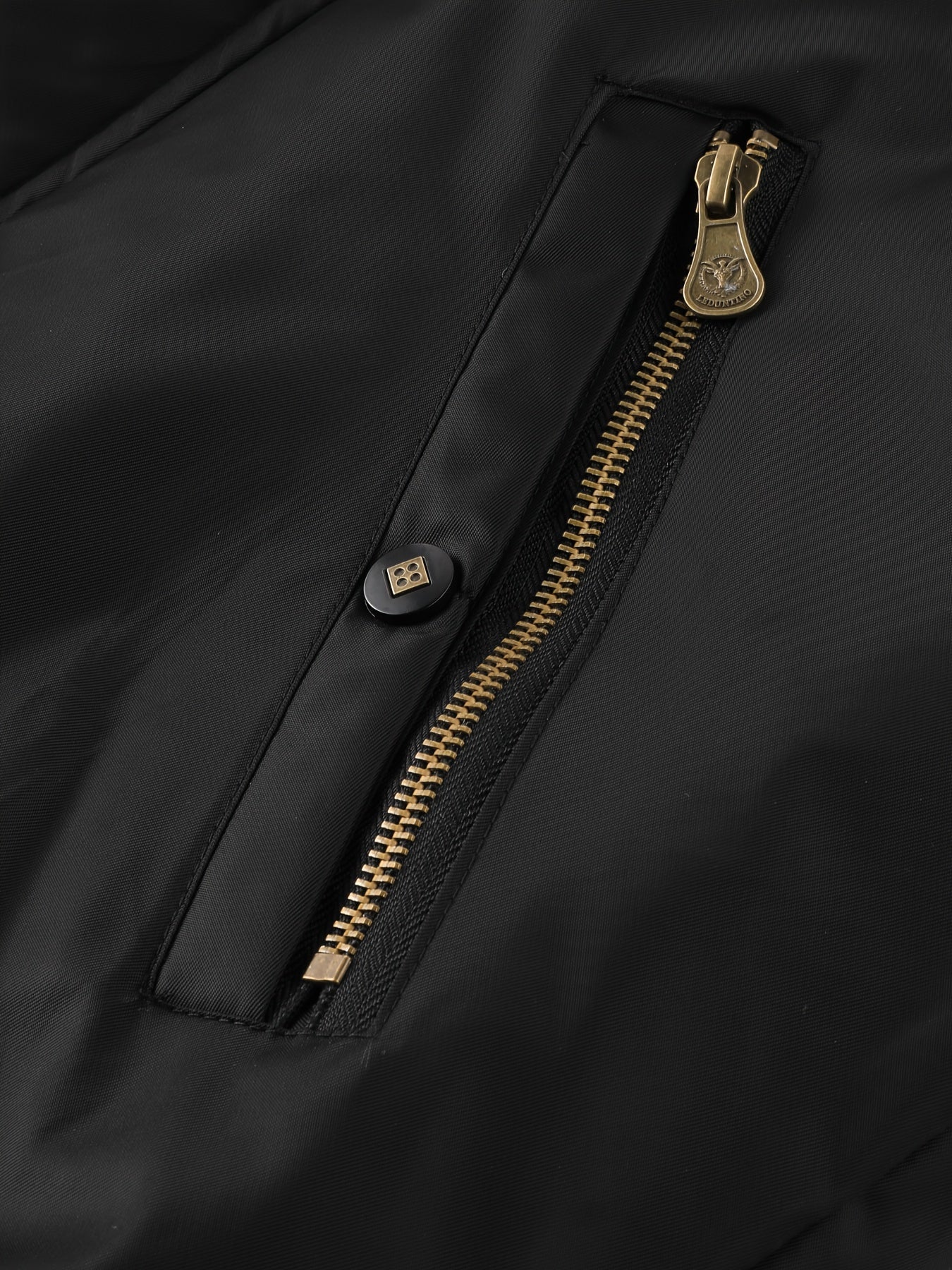 Տղամարդու ձմեռային վերարկու - նոր տաք, գլխարկով բաճկոն՝ ոսկեգույն նախշերով, ազատ չափսի, ցուրտ եղանակի համար նախատեսված ամենօրյա վերնազգեստ, լվացքի մեքենայով լվացվող, հաստ, հարմարավետ փափուկ աստառով