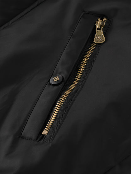 Տղամարդու ձմեռային վերարկու - նոր տաք, գլխարկով բաճկոն՝ ոսկեգույն նախշերով, ազատ չափսի, ցուրտ եղանակի համար նախատեսված ամենօրյա վերնազգեստ, լվացքի մեքենայով լվացվող, հաստ, հարմարավետ փափուկ աստառով