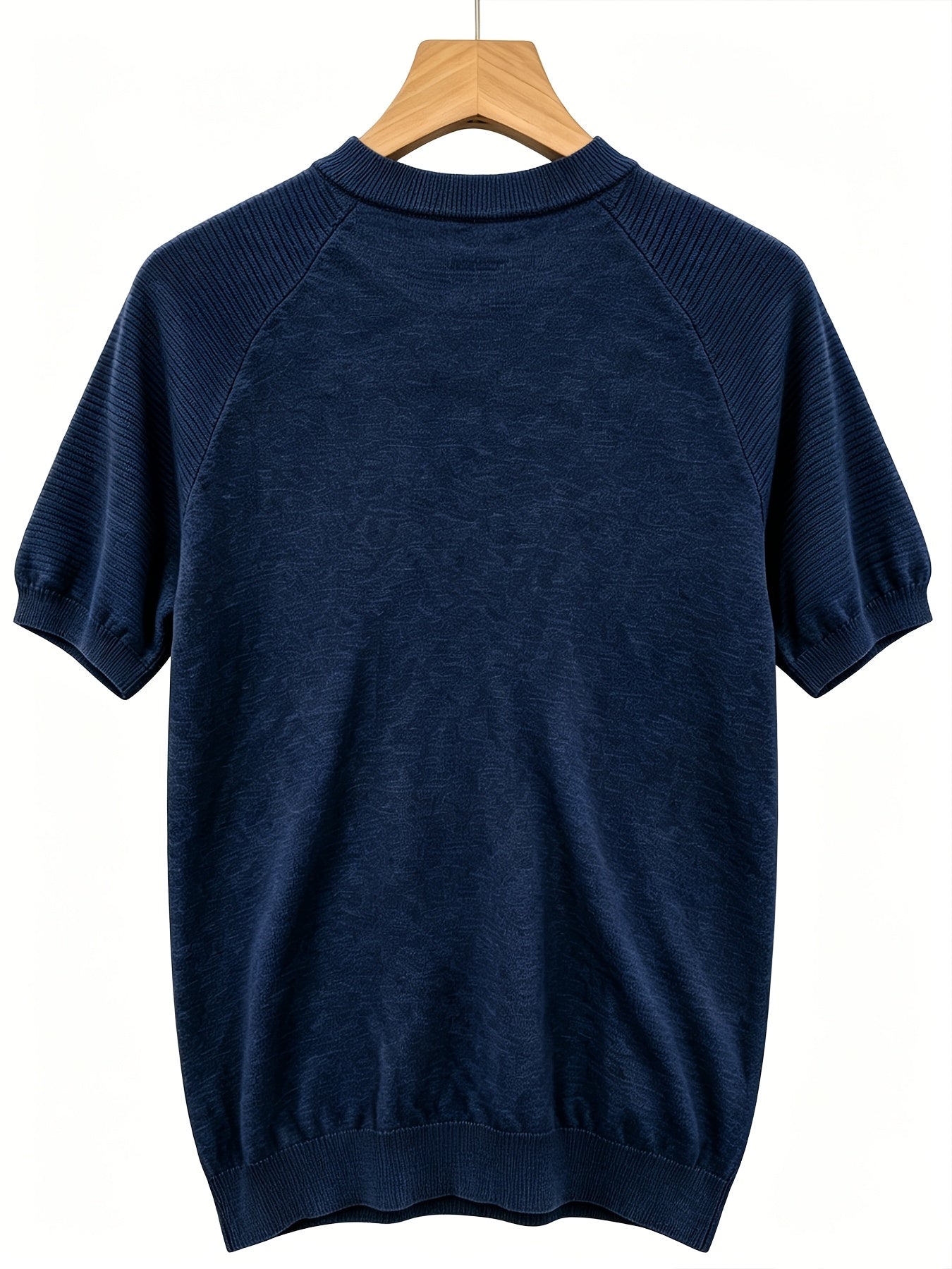 Men's Casual Summer Raglan Sleeve Knit Sweater, Lightweight Polyester