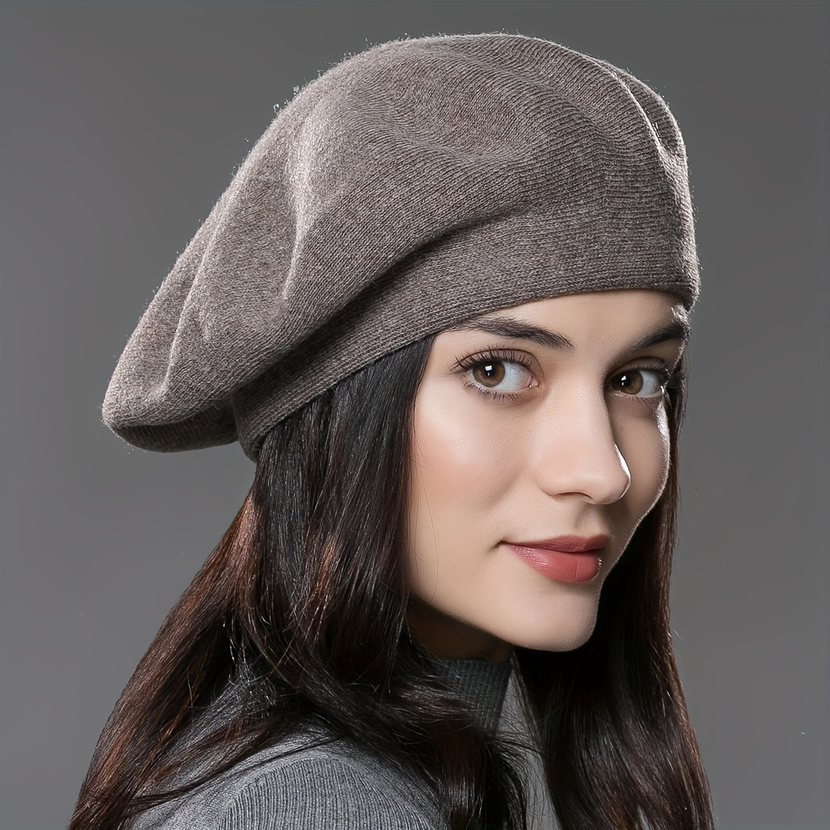 Women’s Wool Blend Winter Beret - Warm & Lightweight