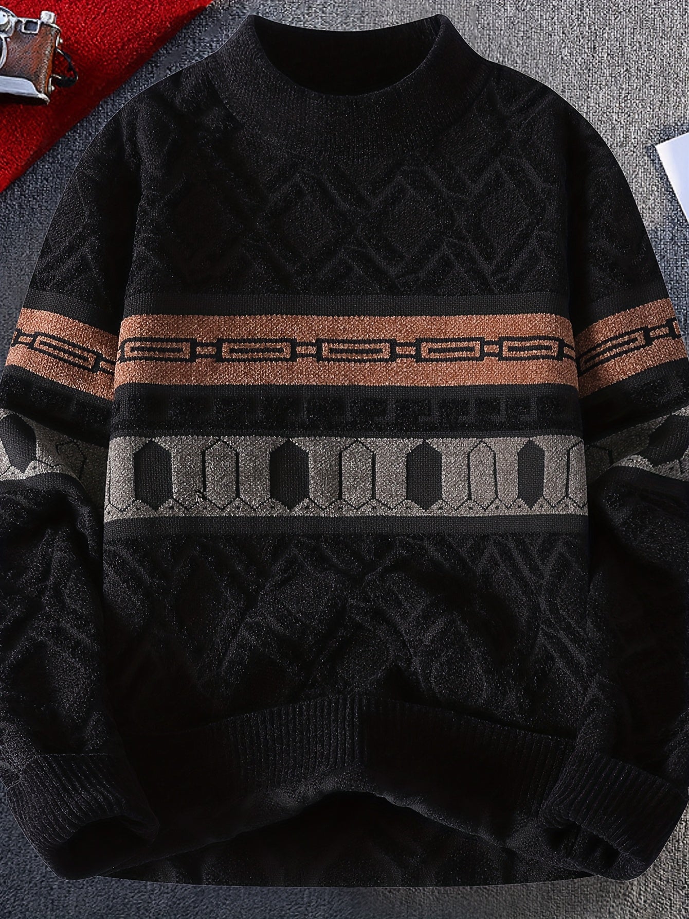 2025 թվականի աշնանային և ձմեռային նոր տղամարդկանց սվիտեր կորեական ոճով՝ ազատ կլոր վզով, տաք գործվածքով և նորաձև ոճով