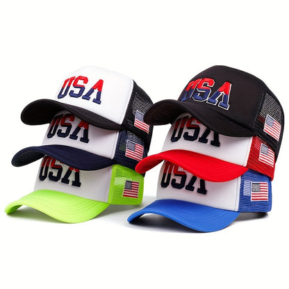 Men's Breathable USA Flag Baseball Cap Casual Mesh Hat