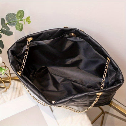 1 հատ կանացի մեծ տարողությամբ դույլ-պարկ - հաստ շղթայով ուսի պայուսակ՝ ճարմանդով փակվող, թևատակ/ցանց (ընտրեք), առօրյաից մինչև նորաձև պայուսակ՝ հարմար կանանց համար