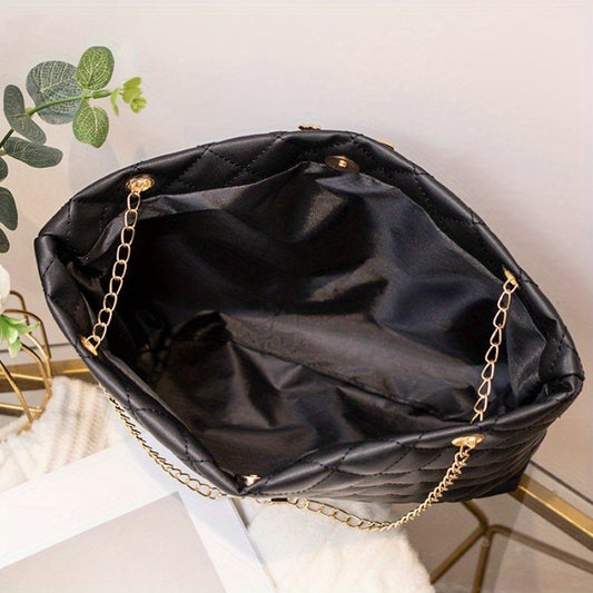 1 հատ կանացի մեծ տարողությամբ դույլ-պարկ - հաստ շղթայով ուսի պայուսակ՝ ճարմանդով փակվող, թևատակ/ցանց (ընտրեք), առօրյաից մինչև նորաձև պայուսակ՝ հարմար կանանց համար