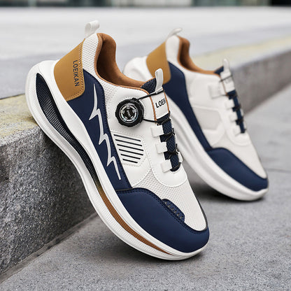 Men's Low-Top Casual Sneakers with Twist Buckle Design