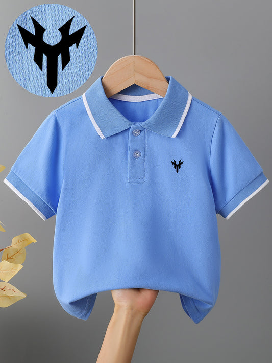 Children's Summer Cotton Polo Shirt with Geometric Print