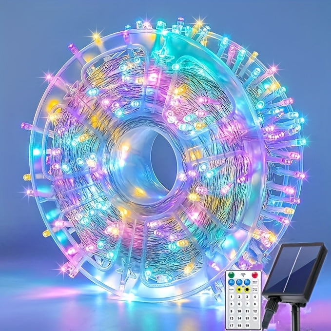 Solar Remote Control 19 Modes Outdoor Festival Party Decorations Garden Corridor Decoration Christmas Halloween Lights Wedding Proposal Scene New Year Decoration