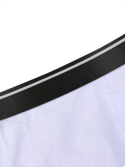 Men's 4-Pack Cotton Stretch Trunk Underwear with Wide Elastic Band