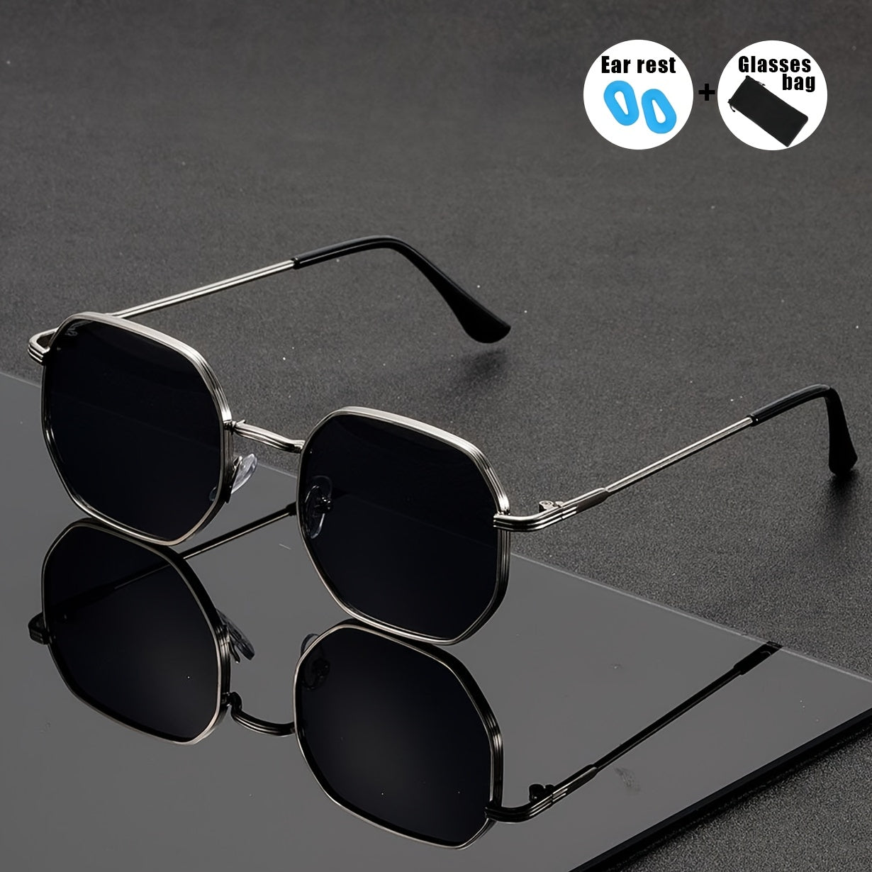 Unisex Vintage Sunglasses with Lightweight Ferroalloy Frame UV400