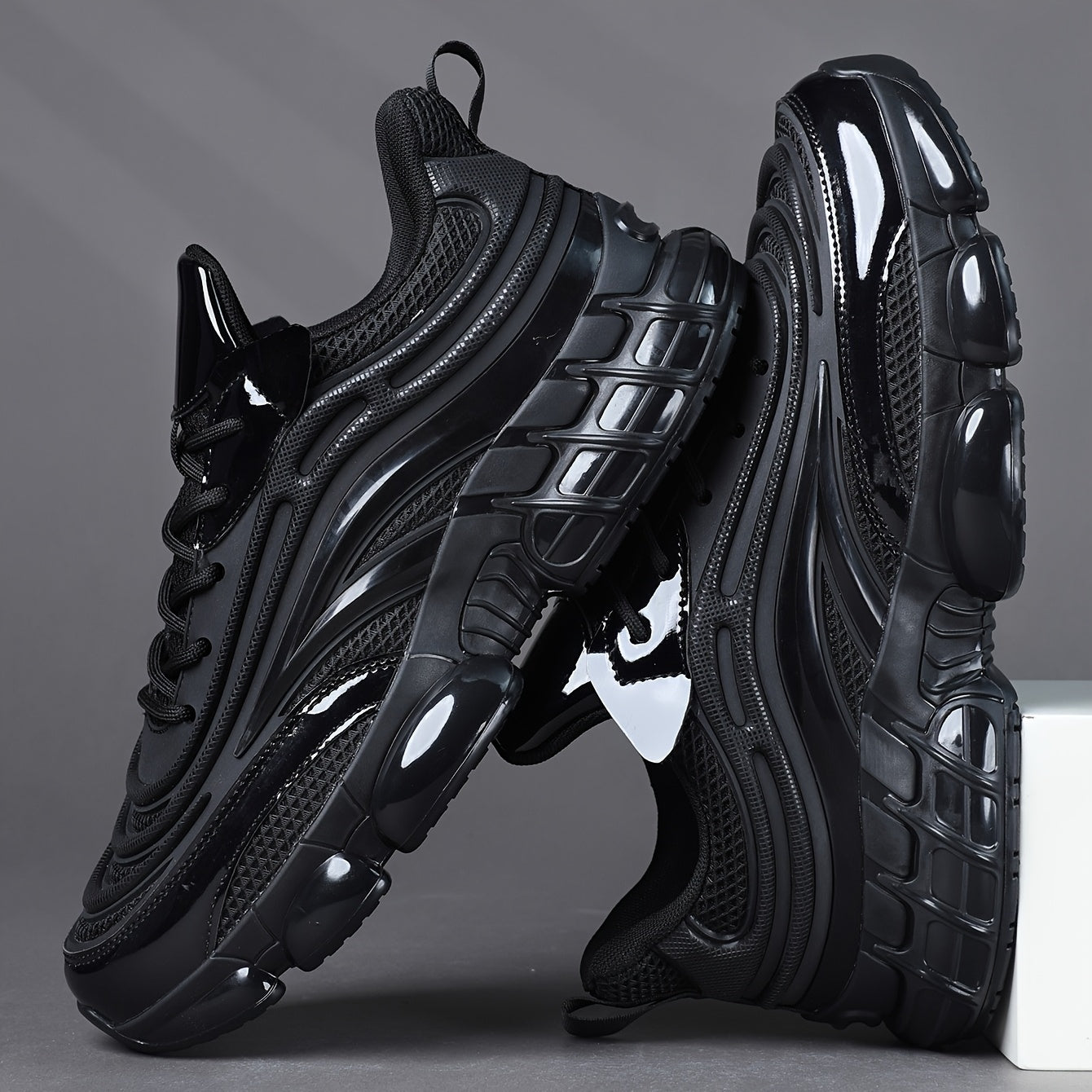 Men'S Casual Low-Top Lace-Up Sneakers, Lightweight And Breathable Running Shoes, Comfortable Lining Suitable for All Seasons - ayq