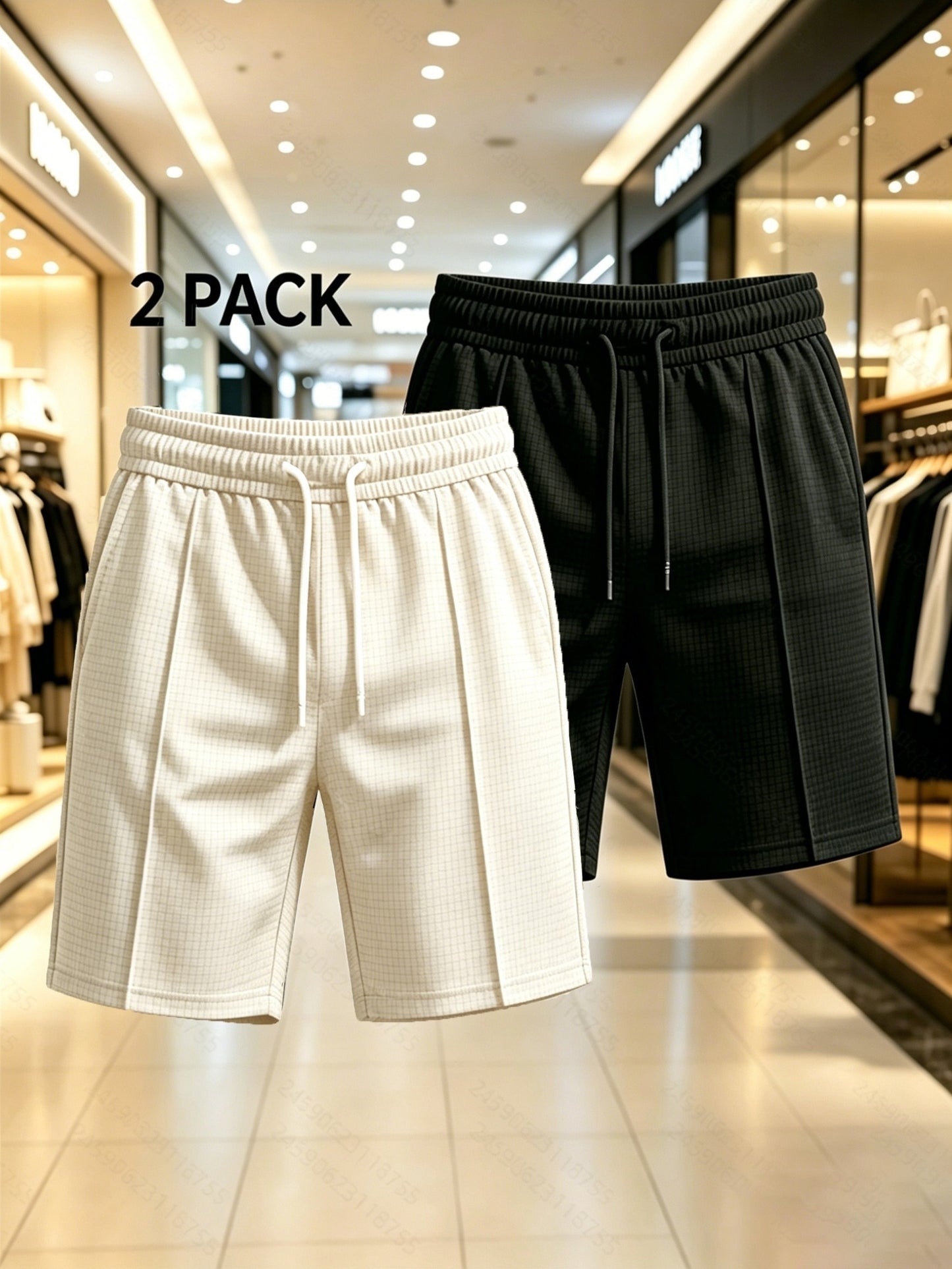 Men's Casual Summer Sports Shorts 2-Pack in Solid Colors