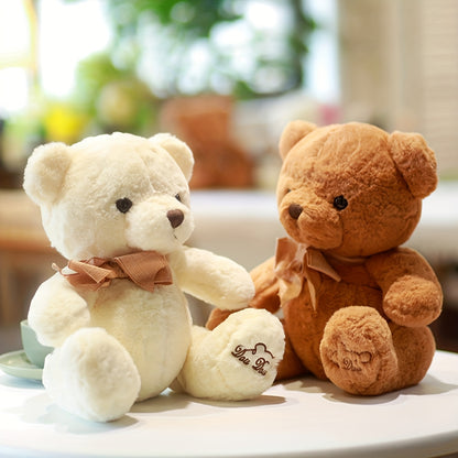 1pc Teddy Bear Plush Suitable for Girls - Soft Stuffed Toy with Bow Tie, Cute Teddy Bear for Bedtime Companion, Birthday & Valentine's Gift, /