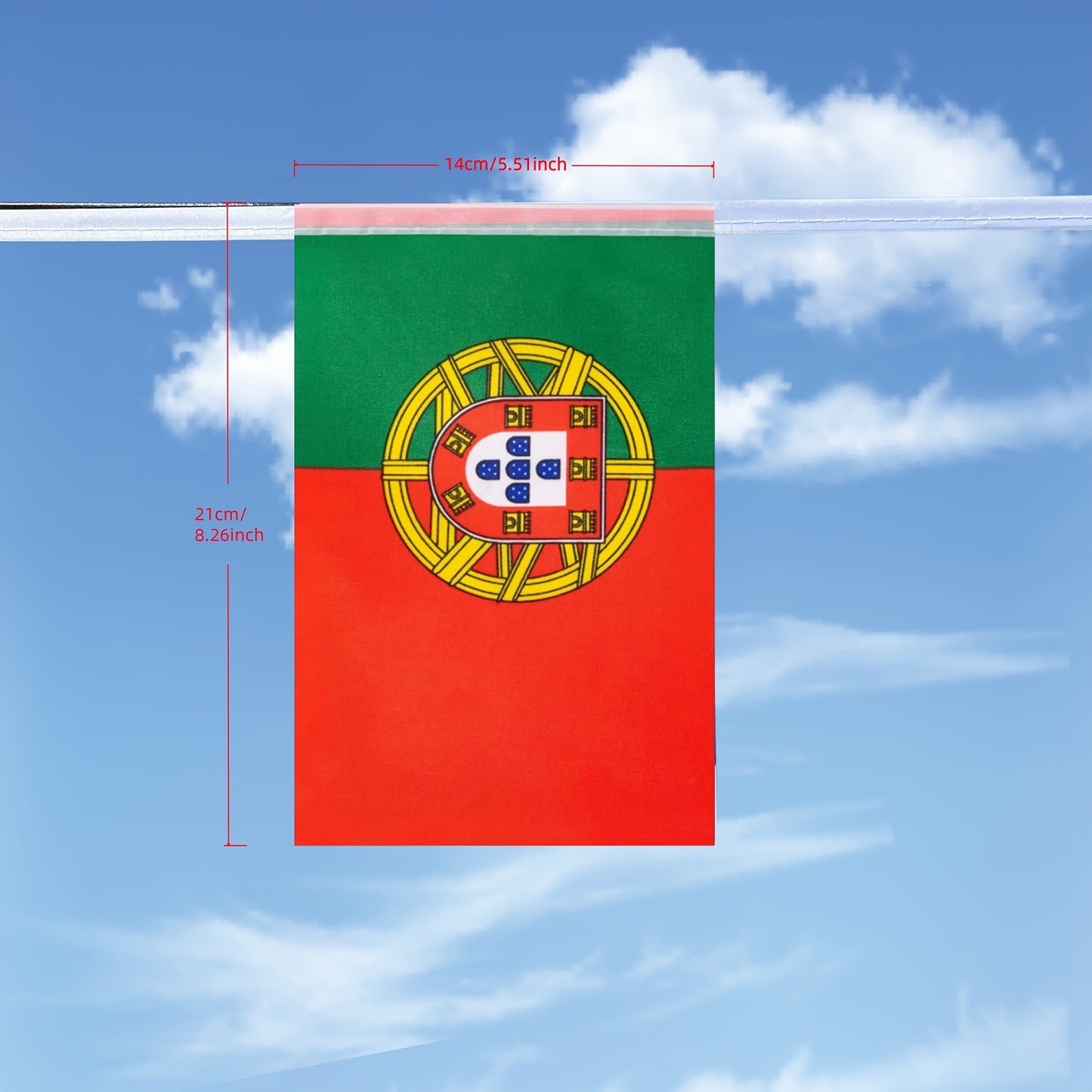 Portugal String Flags Banner 6m Durable Polyester 20 Flags - ayq