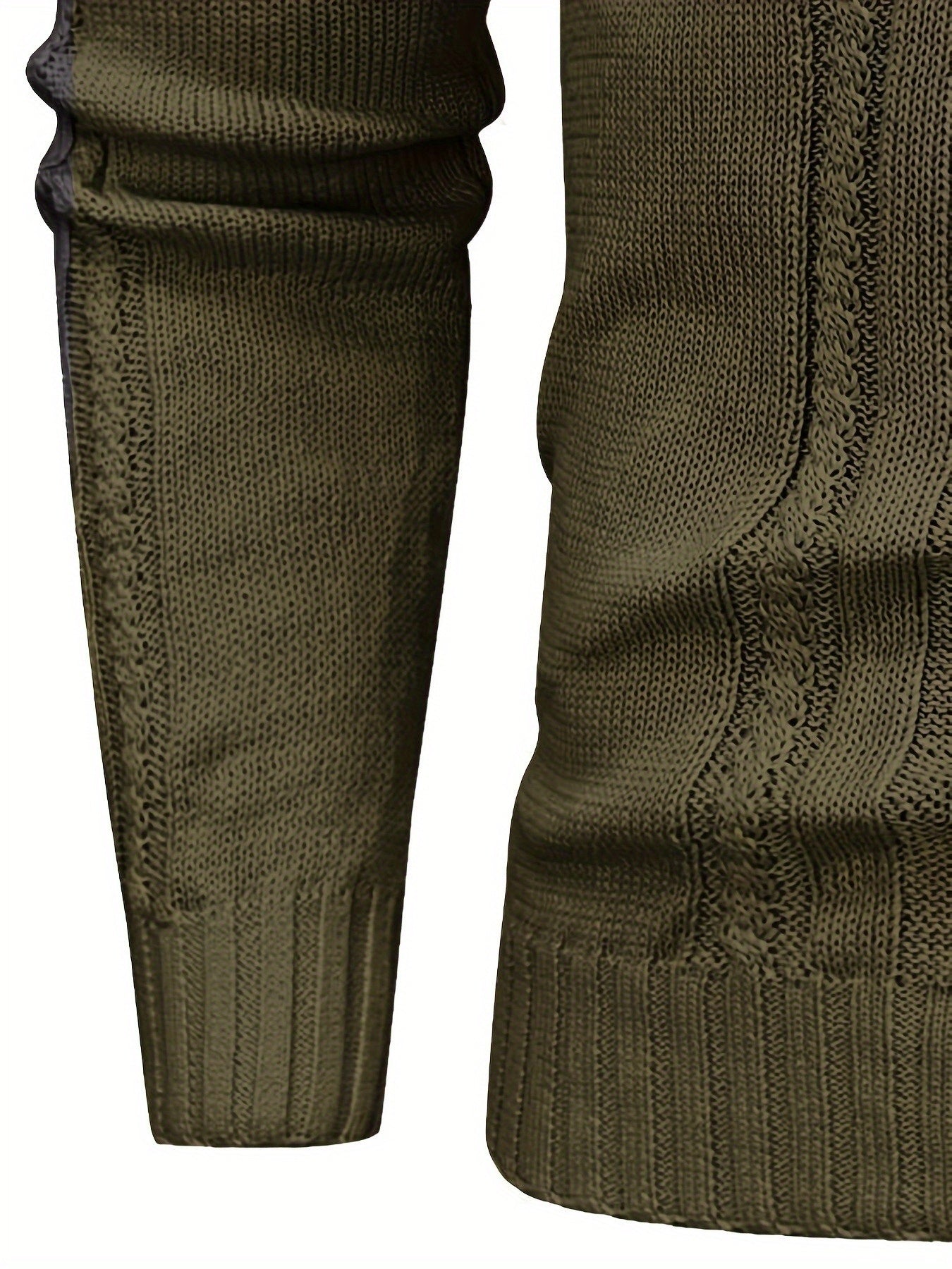 Տղամարդու բարձր օձիքով տաք տրիկոտաժե սվիտեր - ձգվող նորաձև ժապավենավոր սվիտեր, էլեգանտ ջենտլմենական կարդիգան