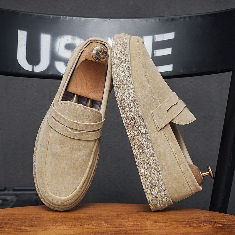 Unisex Streamlined Cushioned PU Loafers with Cloud Pattern