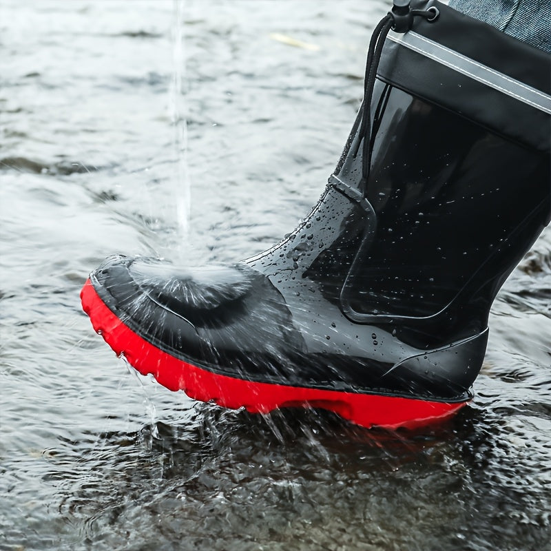 Men's Waterproof Non-Slip PVC Rain Boots for Outdoor Use