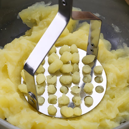 Stainless Steel Potato Ricer Masher - ձեռքով ձեռքի խոհանոցային մամլիչ գործիք բանջարեղենի, մրգերի, չլիցքավորված խոհանոցային սպասքի համար. տնային և դպրոցական պարագաների դիմացկուն բազմաֆունկցիոնալ ջարդիչ